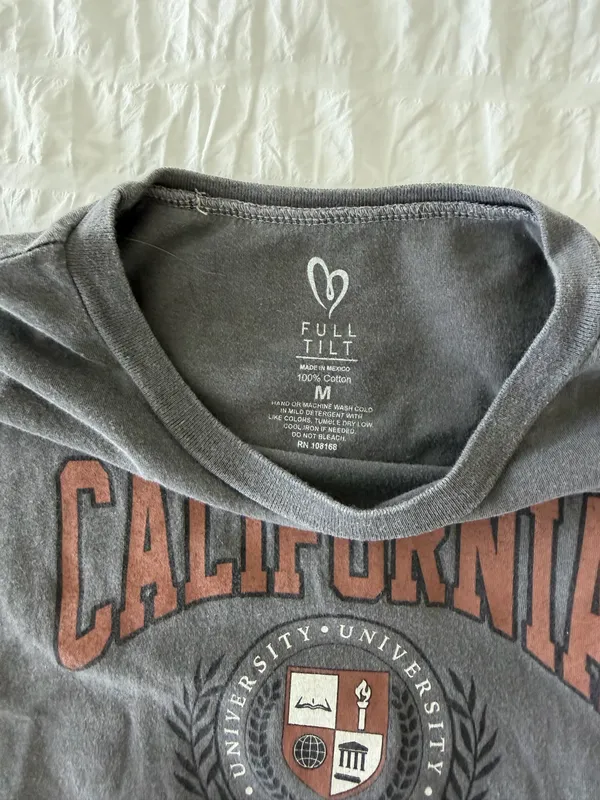 Full Tilt Grey California Cropped Tee - Image 4