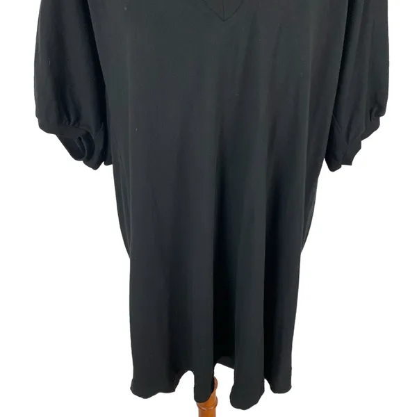 Zara Tunic Dress Small Black Short Sleeve Oversized Casual Modern - Image 3