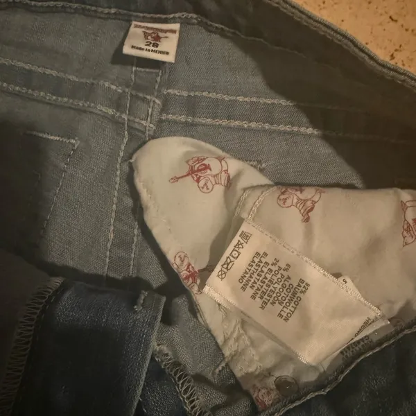 vintage True Religion Blue SkinnyJeans 28 lowrise ankle skny string crystal - Image 6