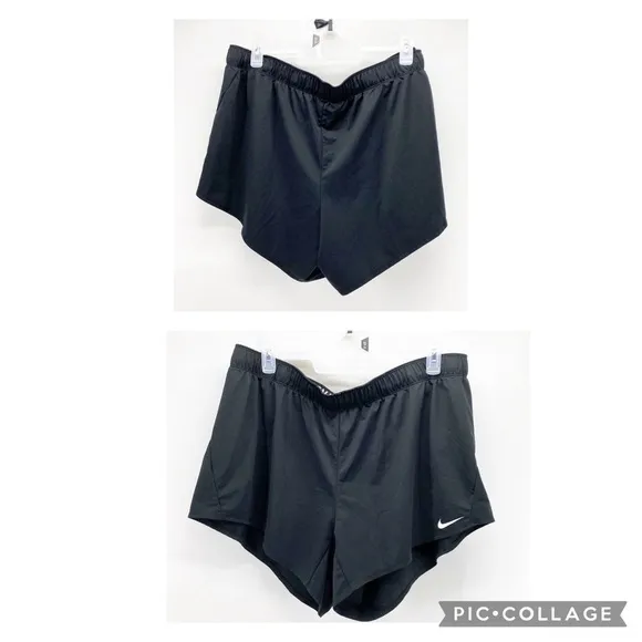Nike Dri-Fit black draw string athleisure workout casual shorts - Image 2