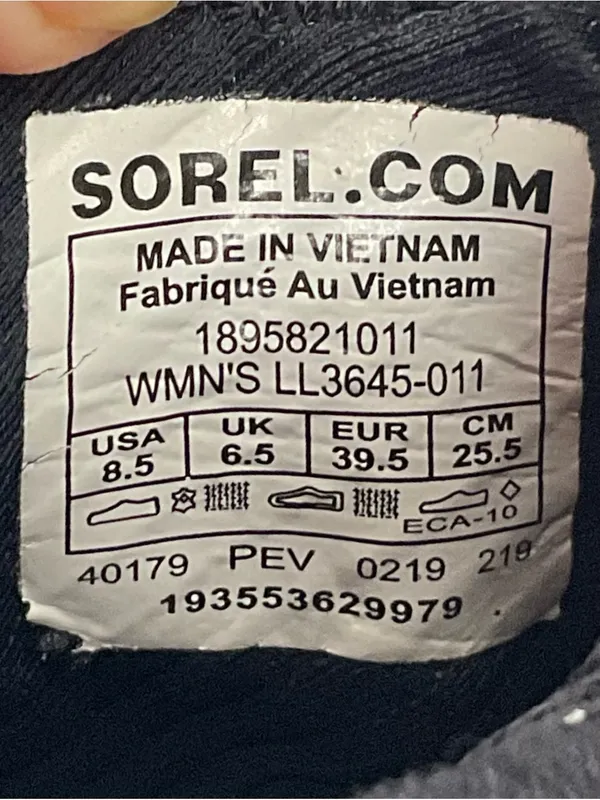 Sorel Kinetic Sneakers Black Sz 8.5 Low Top Bootie - Image 3