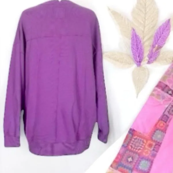Oversized Rare Purple Chill Out Sweatshirt Medium - Image 3