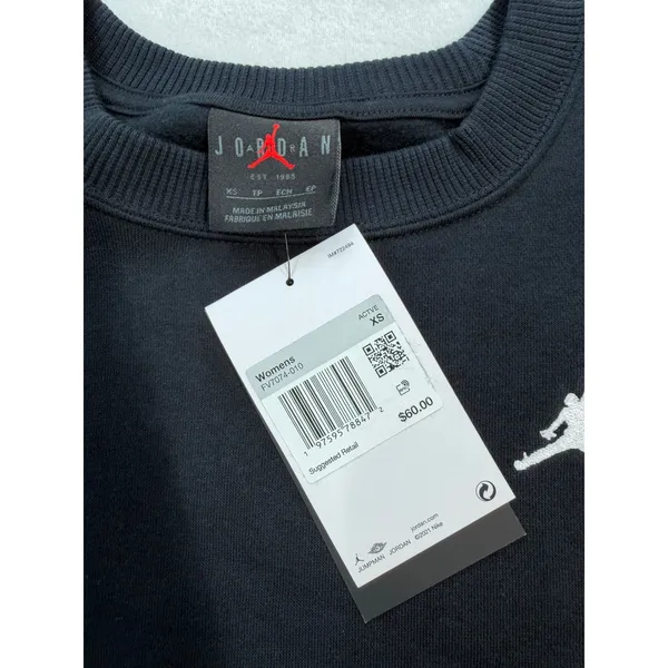 Jordan Womens Brooklyn Fleece Crewneck Sweatshirt Black FV7074-010 size XS NWT - Image 6