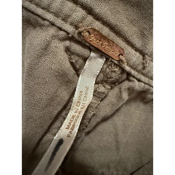 Free People Brown Corduroy Flare Pants Y2K Patch Pocket Boho 70s Style - Image 5