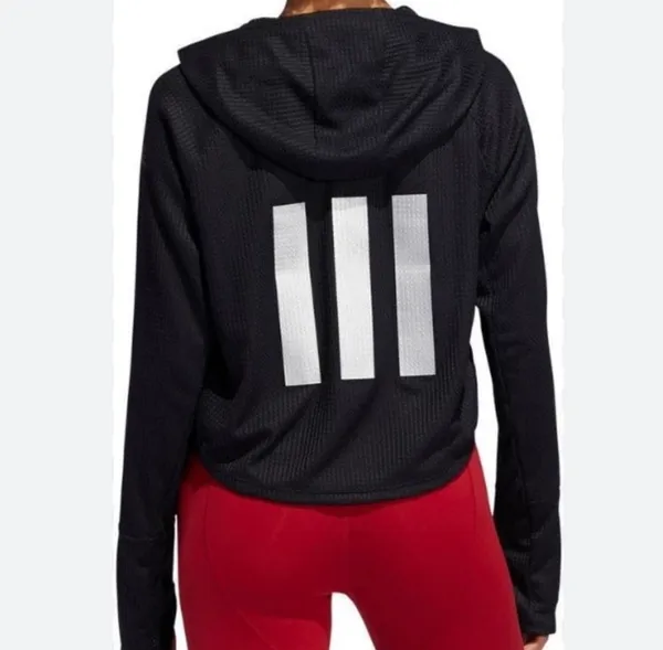 Adidas back 3 striped hoodie - Image 2
