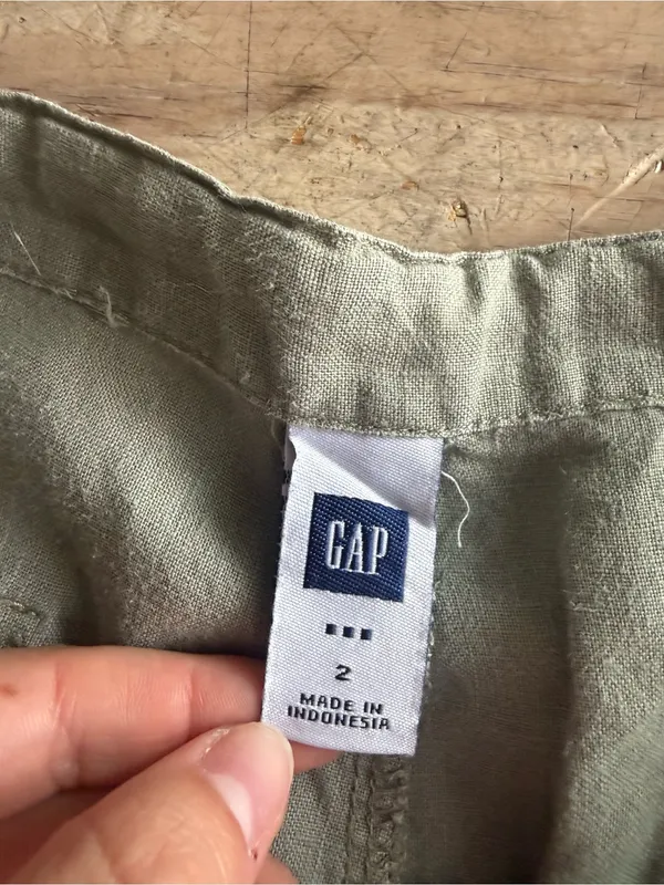 Y2K GAP 100% Linen Wide Leg Drawstring Pants size 2 - Image 3