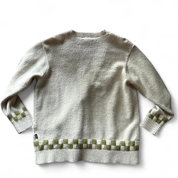 vans off white and green checkered cardigan - Image 2