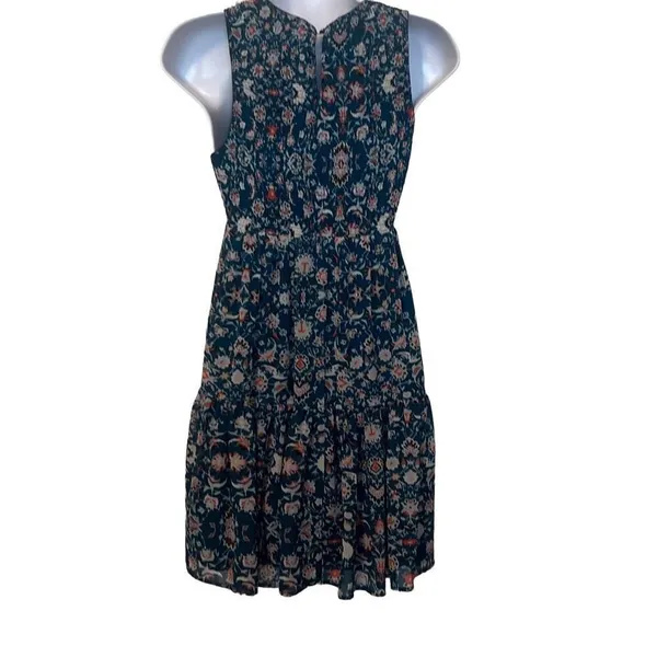 Princess Vera Wang Blue Pink Floral Tiered Ruched Sleeveless Dress Small Juniors - Image 2