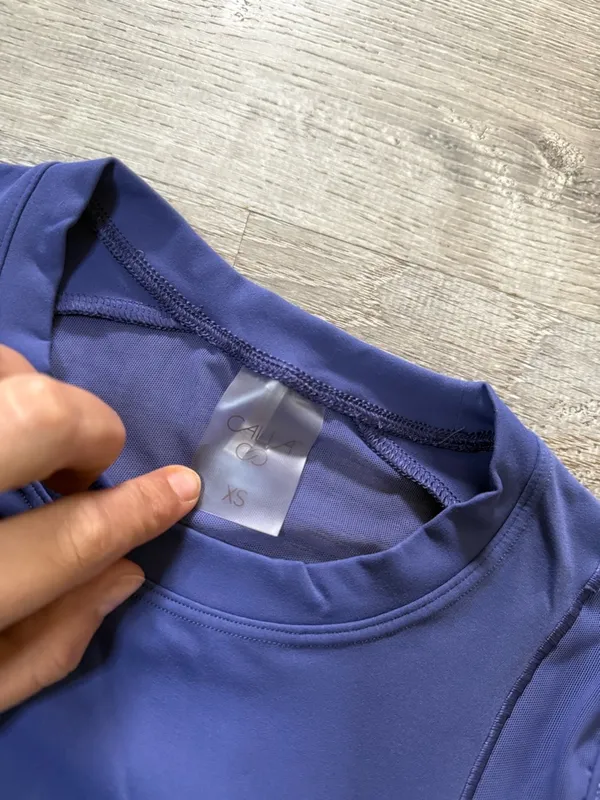 •CALIA• LONG SLEEVE CROP TOP Blue Size XS - Image 5