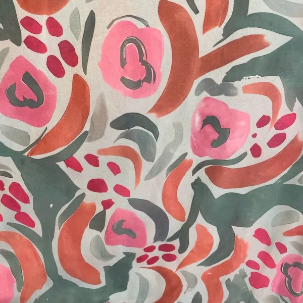 Abstract Painterly Floral Top Mixed Media Dotted Sleeve Maximalist XL Teacher - Image 8
