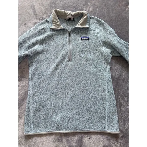 Patagonia‎ Women's Better Sweater Blue Heather 1/4 Zip Up Size M - Image 2