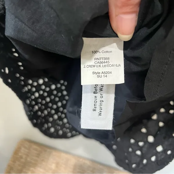 Womens Madewell black‎ Eyelet Dress Zipper Lined 100% Cotton Sleeveless small - Image 5