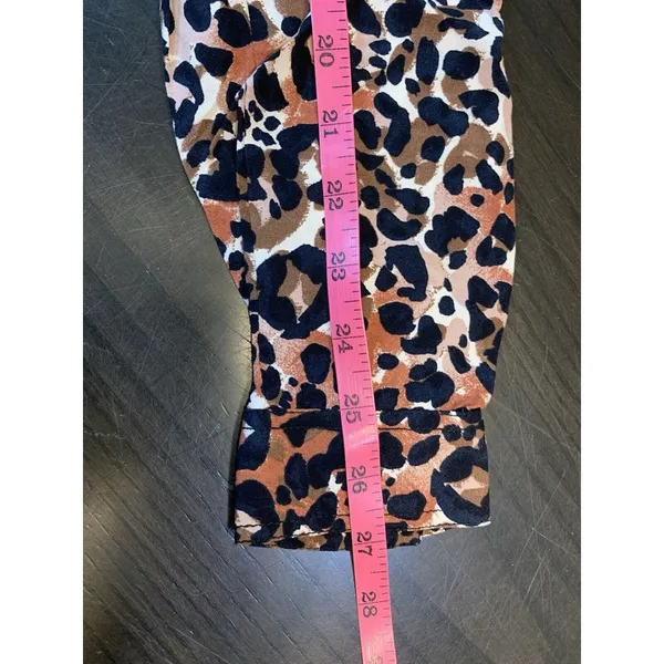 Beach Lunch Lounge Leopard Print‎ Blouse Womens Medium Animal Cheetah Mob Wife - Image 12