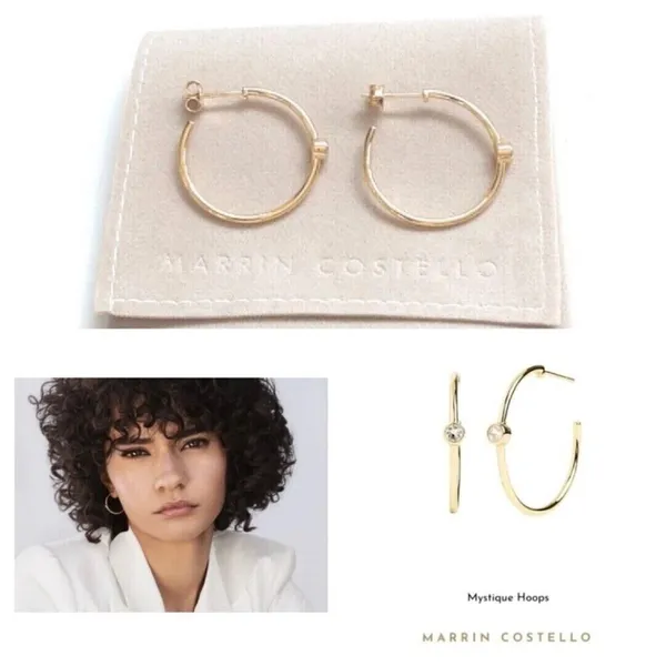 Marrin Costello Mystique Hoops Earrings Gold Plate Sterling Silver - Image 3
