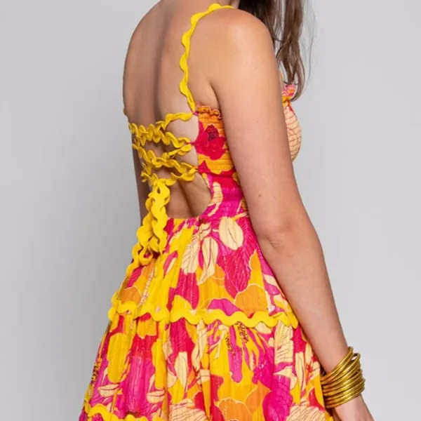 NWT Sundress Tea Flowers Print Dress - Image 6