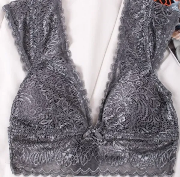 Sophie B. Intimates Grey/ Silver Lace Bralette - Image 2