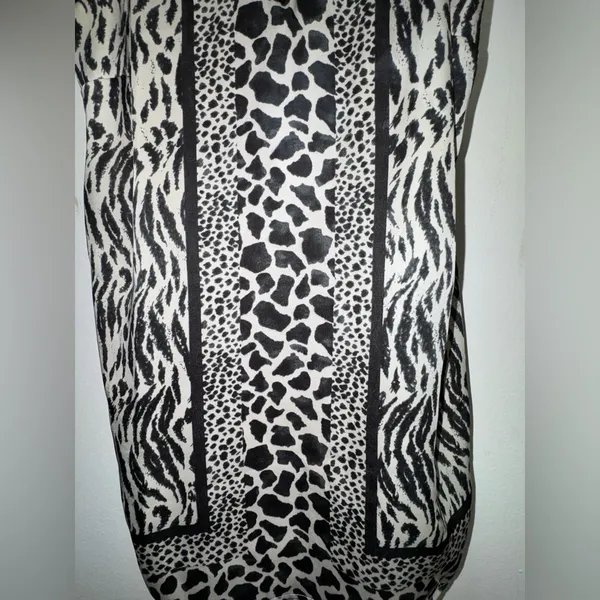 Y2K 2000s Express Sz S Flowy Silky Tank Top Animal Zebra Leopard Spaghetti Strap - Image 2