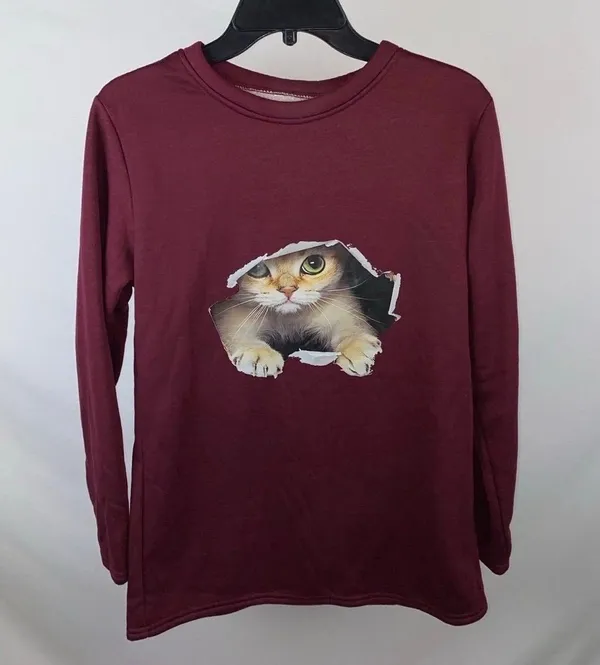 Cat sweater Red Size L - Image 6
