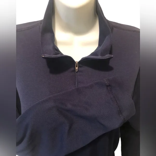 Patagonia Capilene Base Layering 1/4 Zip Lightweight Top L Navy Biking Skiing - Image 2