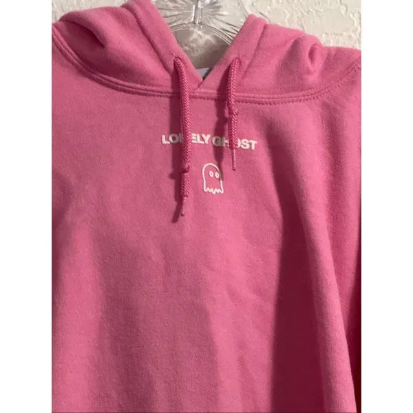 Pink Lonely Ghost Text me when you get home hoodie XL sweatshirt - Image 3