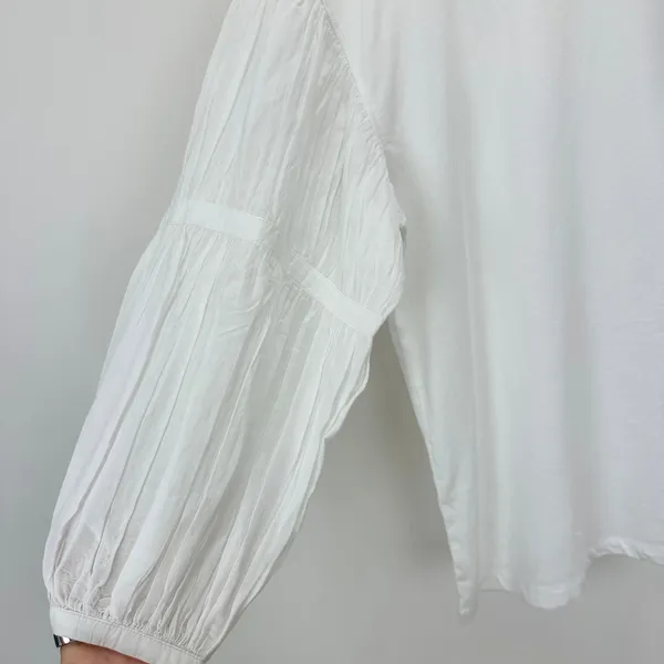 Madewell Puff Sleeve Drop Shoulder Knit Top Cotton Viscose White Small NWT - Image 14