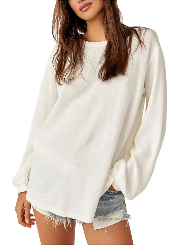 We The Free White Ribbed Crew Neck Long Sleeve Thermal - Image 5