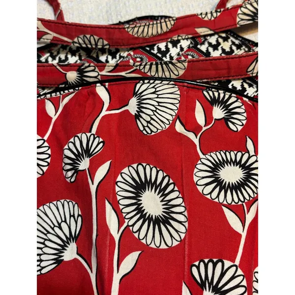 Vera Bradley Deco Daisy Retired 2011 Red Black White Floral Geometric Tote - Image 9