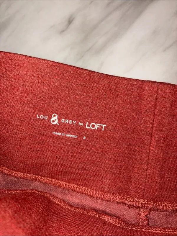 Lou & Grey for LOFT Terracotta Rust Knit Pocket Leggings Size S - Image 2