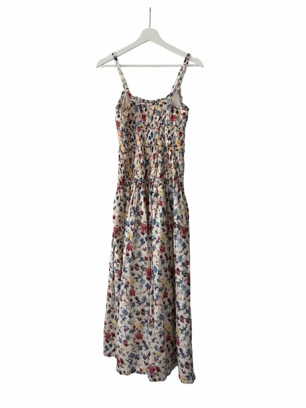 Abercrombie & Fitch Bra Free Smocked Drop Waist Maxi Dress Size Small - Image 4