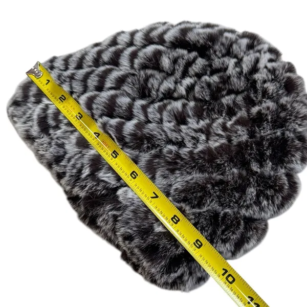 Unbranded Reversible Knit Beanie Faux Rabbit‎ Fur Hat in Chocolate Brown Cozy - Image 6