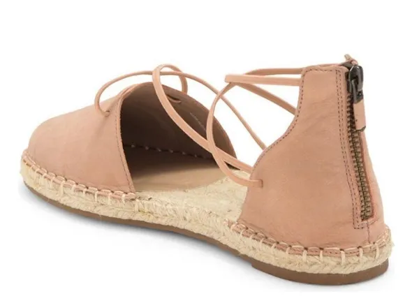 Eileen Fisher Lace-Up Leather Espadrille Sandal, Toffee Cream Pink Size 7.5, NWT - Image 11