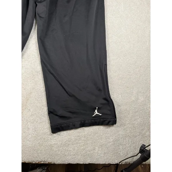 Air Jordan Track Pants Mens XXL Athletic Black White Stripe Ankle Zip Baggy Wide - Image 9