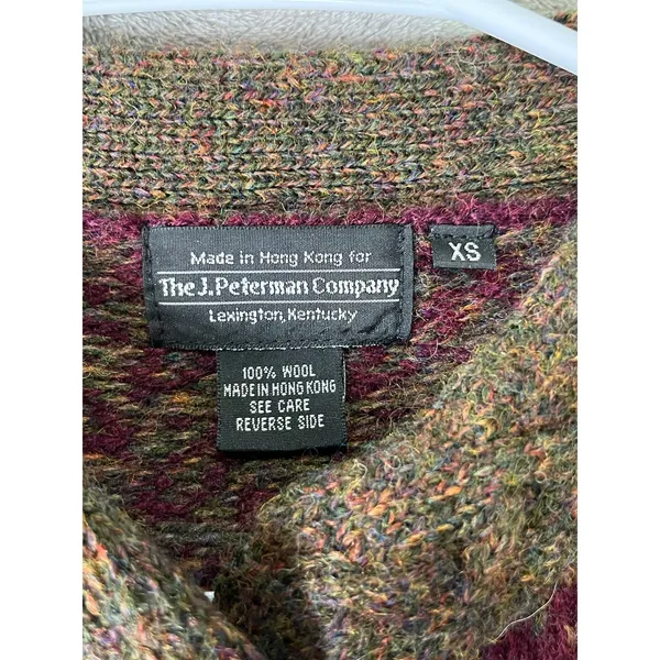 Vintage Fair Isle Wool Cardigan Cottagecore Heritage Folk Knit Autumn Sweater - Image 5