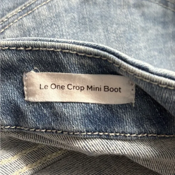 Frame Denim Stretch Cotton Le One Crop Mini Boot Casper Blue Jeans Size 26 - Image 15