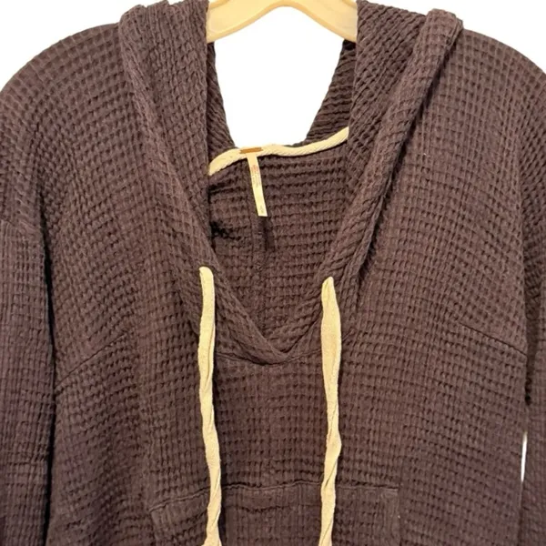 Free People‎ Waffle Textured Hoody Shorts Romper - Image 2