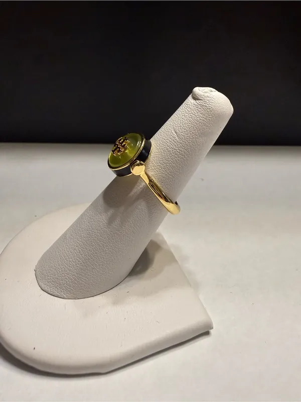 NEW Tory Burch Kira semiprecious mother of pearl Rotational Reversible Ring sz 6 - Image 2