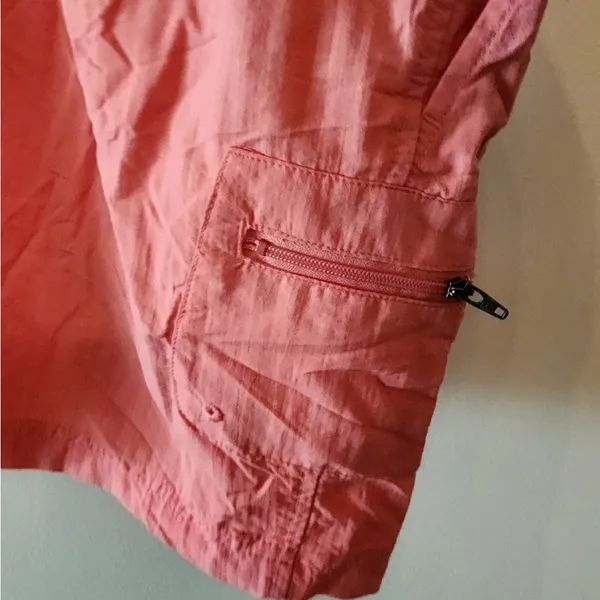 Columbia Women’s Pink Nylon Cargo Shorts Size med Belted Hiking Outdoors Fishing - Image 3