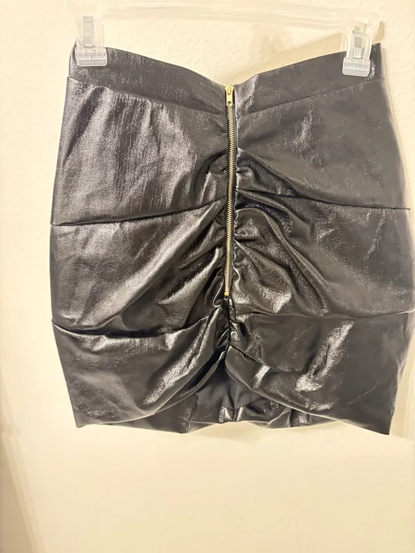 LIONESS Black Leather Skirt - Image 2