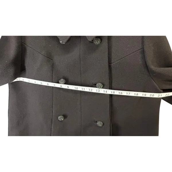 Vintage 60s Rich's Coat M-L Chocolate Brown Double Breasted Mod Peter Pan Collar - Image 10