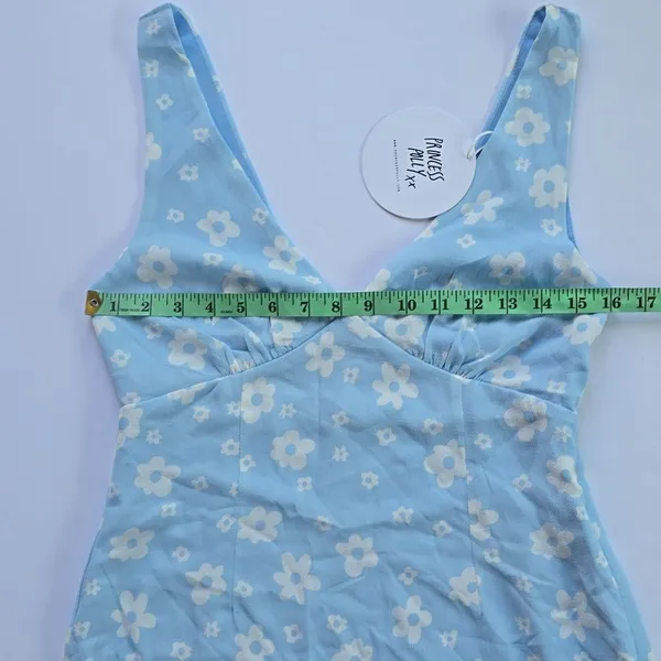Princess Polly NWT‎ Quincy Mini Dress Sleeveless Blue Floral Women's Size 2 - Image 6