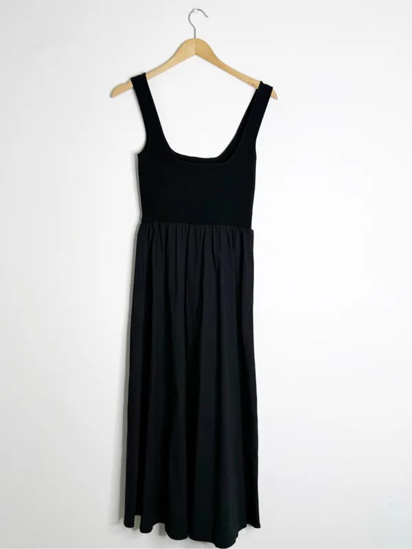 All:Row Lucinda Midi Dress Black Sleeveless Square Neck Size Small - Image 4