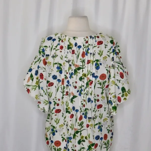 Anthropologie MAEVE Maya Floral Fluttered Top Blouse Strawberry Fruit Berries 2‎ - Image 11