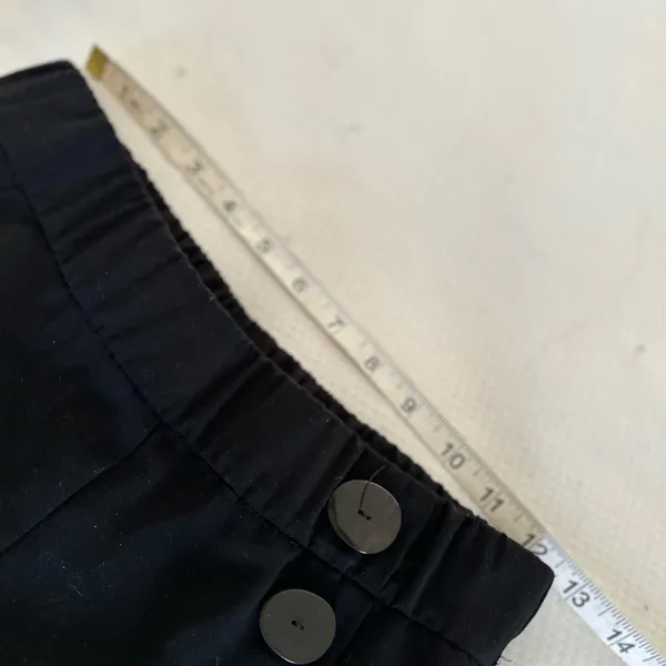 Zara Sz: M Black Wide Leg Cropped Pull On Sailor Pant Large Button Accent - Image 4