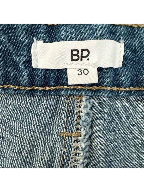 BP High Waist Destroyed Cotton Denim Shorts Medium Wash NWT Size 30 - Image 9