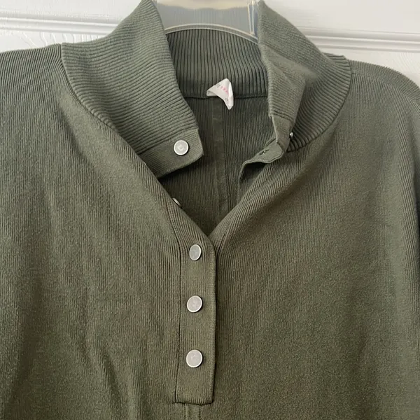 Anthropologie Daily Practice Moss Green Knit Dress Size Small - Image 6