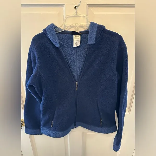 Patagonia Zip Up Synchilla Sherpa Jacket with Hood Blue Medium - Image 2