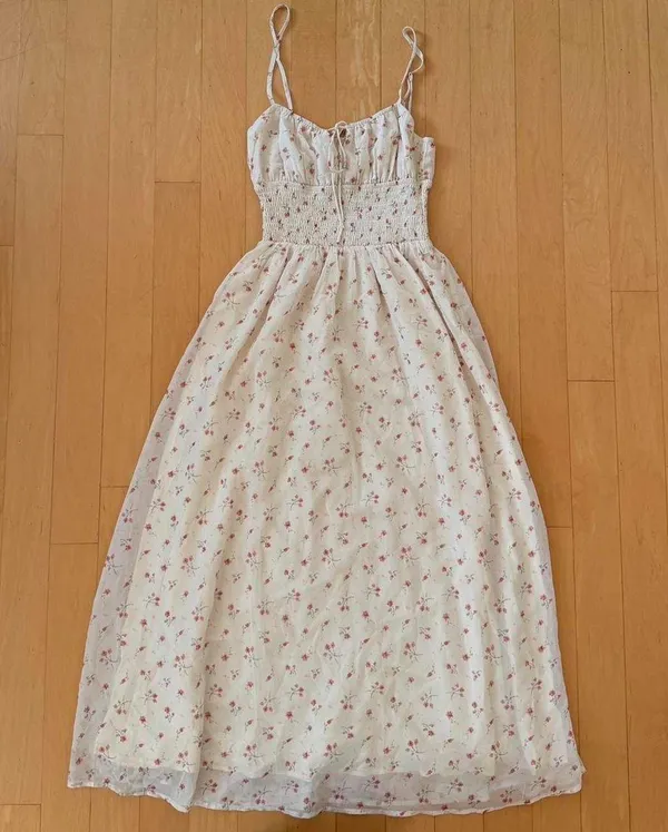 Princess Polly Pearle shirred cream floral maxi dress - Image 2