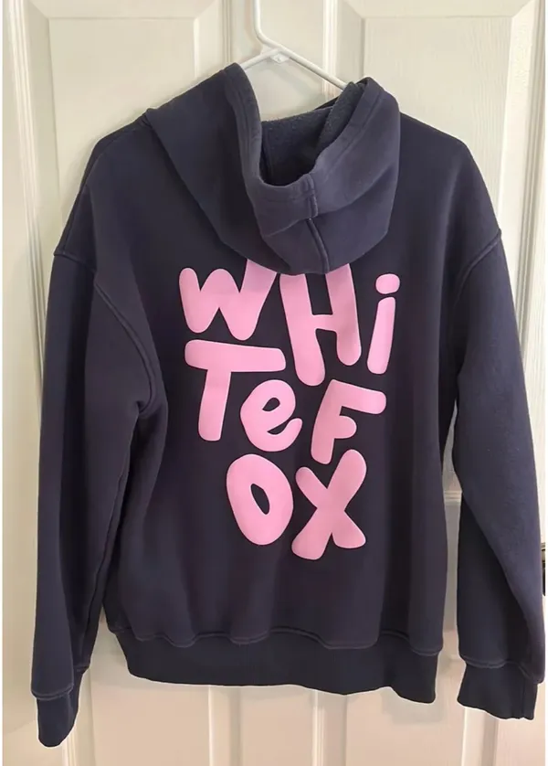 White Fox Navy hoodie - Image 2