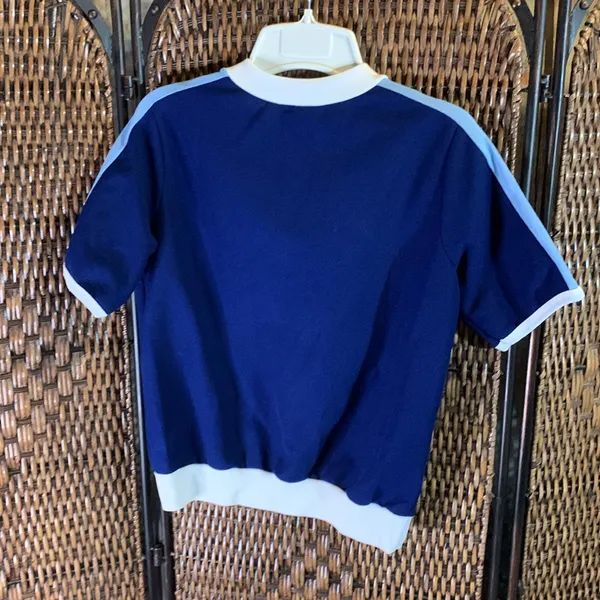 Vintage Montgomery Ward Knit Blue T-Shirt Size M - Image 5