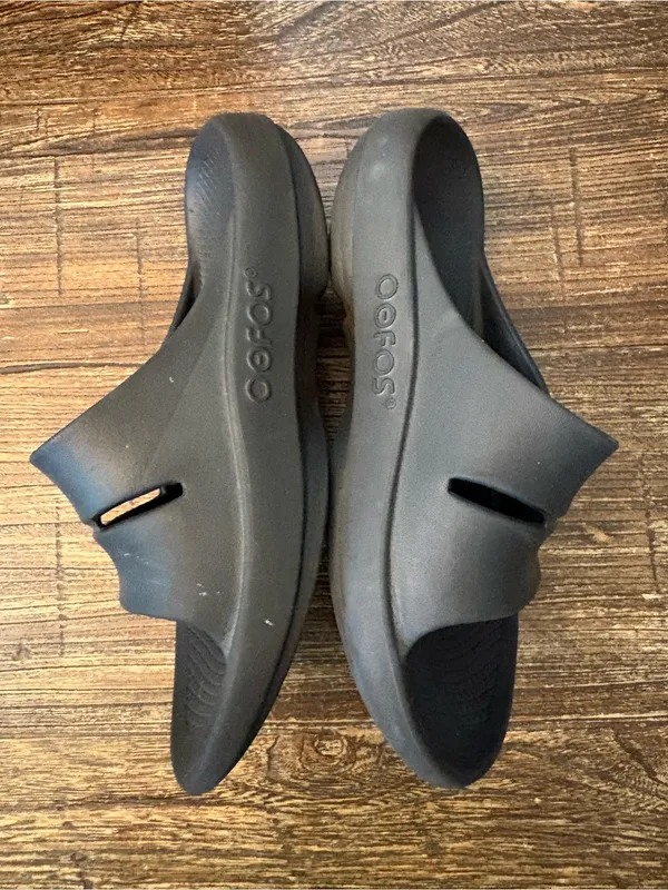 OOFOS OOahh Recovery Slide Sandals Women 7 Black Arch Support OOfoam - Image 5